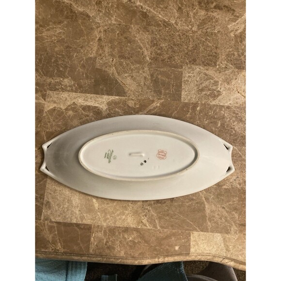 Antique HR Hutschenreuther Selb Bavaria Oval Serving Dish Handpaint Gold Trim - Picture 7 of 12